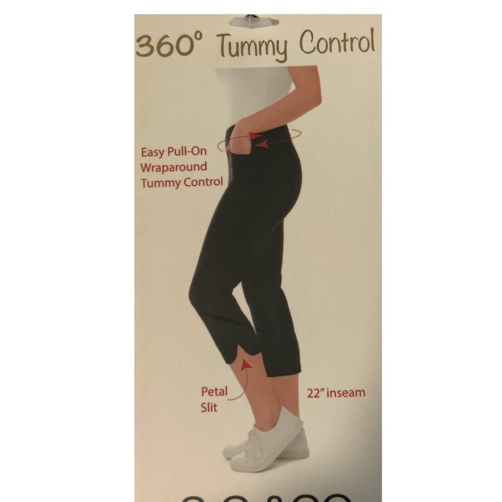 NWT S.C.&Co. Women Petal Slit Capri Pull On Tummy Control Pant Size 6 $50 3A056